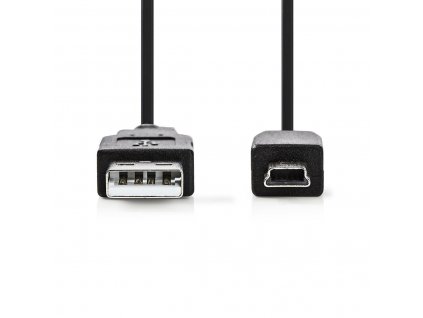 Nedis propojovací kabel USB 2.0 zástrčka USB A - zástrčka USB mini B 5-pin, 1 m (CCGT60300BK10)