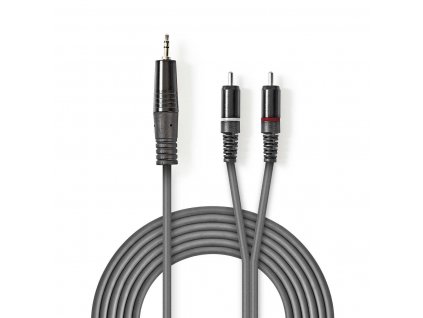 Nedis symetrický stereo audio kabel 3.5mm zástrčka - 2x CINCH zástrčka, 1.5 m (COTH22200GY15)