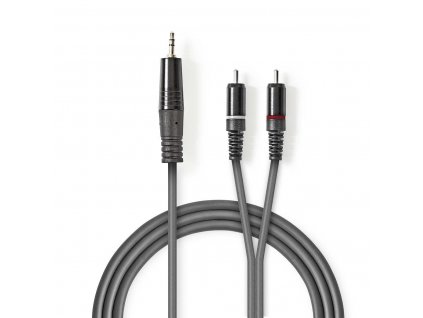 Nedis symetrický stereo audio kabel 3.5mm zástrčka - 2x CINCH zástrčka, 3 m (COTH22200GY30)