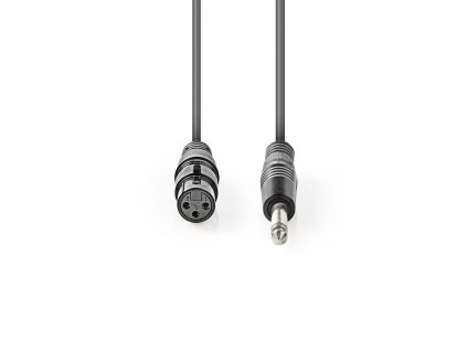 Nedis nesymetrický XLR mono kabel XLR 3pin zásuvka - 6.35mm zástrčka, 1.5 m (COTH15120GY15)