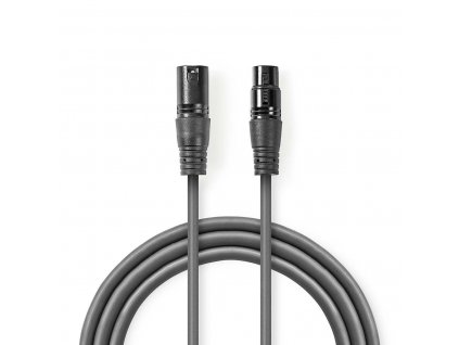 Nedis symetrický XLR kabel XLR 3pin zástrčka - XLR 3pin zásuvka, 1 m (COTH15010GY10)