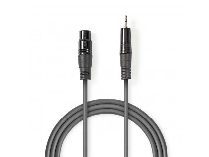 Nedis XLR stereo kabel XLR 3pin zástrčka - 3.5mm Jack zástrčka, 1.5 m (COTH15300GY15)