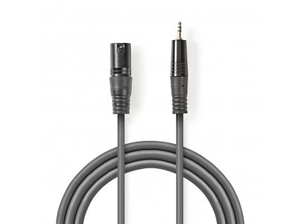 Nedis XLR stereo kabel XLR 3pin zástrčka - 3.5mm Jack zástrčka, 3 m (COTH15300GY30)