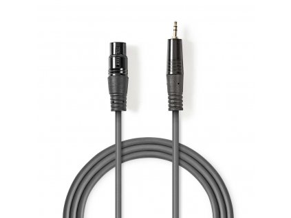 Nedis symetrický XLR kabel XLR 3pin zásuvka - 3.5mm zástrčka, 1 m (COTH15320GY10)