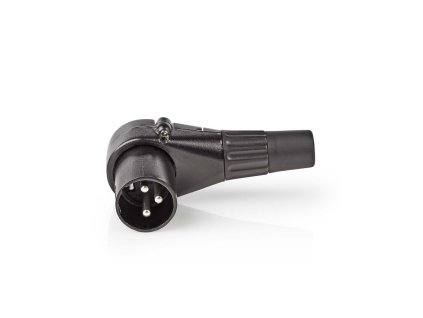 Nedis konektor XLR 3-pin zástrčka úhlová, černá (COTP15901BK)