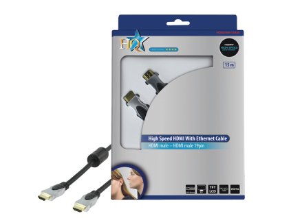 High Speed HDMI Kabel s Ethernetem HDMI Konektor - HDMI Konektor 15.0 m Tmavě Šedá