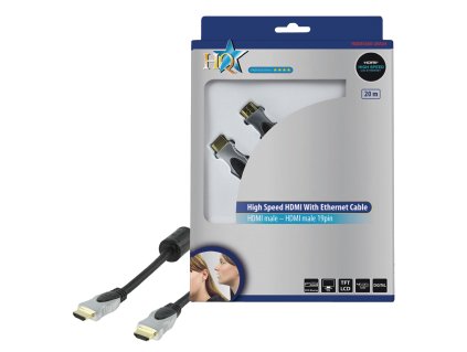 High Speed HDMI Kabel s Ethernetem HDMI Konektor - HDMI Konektor 20.0 m Tmavě Šedá