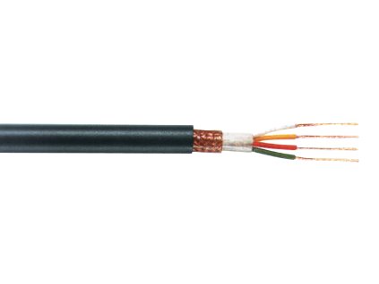 Mikrofon Kabel na Cívce 4x 0.22 - 100 m Černá