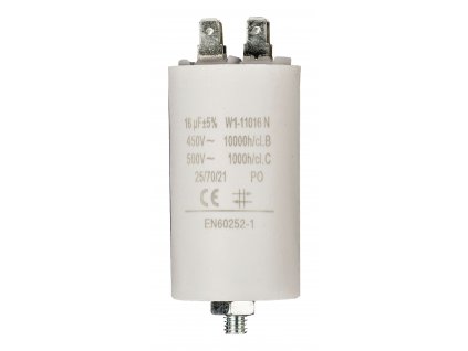 Kondenzátor rozběhový 16uf / 450 V s fastony (W1-11016N)