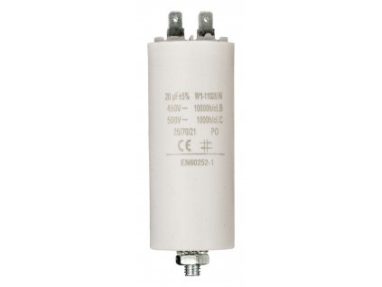 Kondenzátor rozběhový 20uf / 450 V s fastony (W1-11020N)
