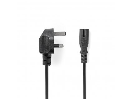 Nedis napájecí kabel zástrčka typ G (UK) - IEC320-C7 černá, 5 m (PCGP11140BK50)