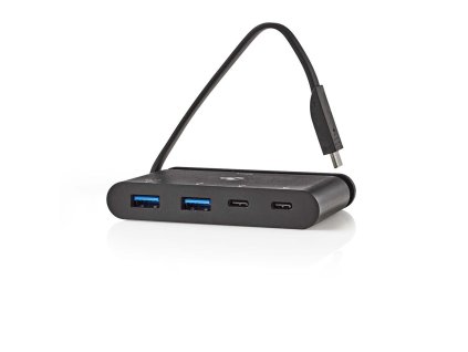 Nedis TCARF250BK externí USB-C rozbočovač, 2x USB-C + 2x USB 3.1 (10Gbps), 100 W, černý
