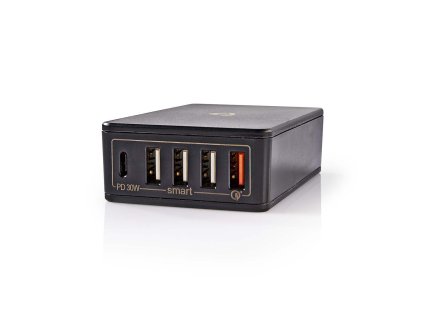 Nedis WCPD30W120BK 60 W USB nabíjecí adaptér 3 A / USB Quick Charge / USB Smart Charge / USB-C PD / černá