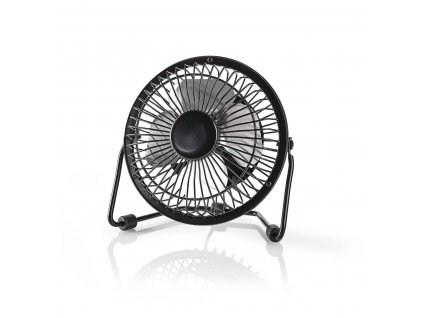 Nedis FNDK1BK10 stolní mini USB ventilátor 10 cm s kovovým tělem, černý