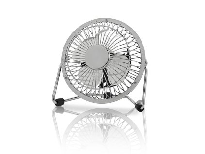 Nedis FNDK1CR10 stolní mini USB ventilátor 10 cm s kovovým tělem, chrom