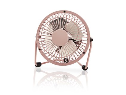 Nedis FNDK1PI10 stolní mini USB ventilátor 10 cm s kovovým tělem, růžový