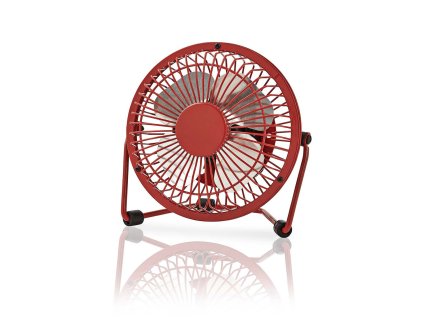 Nedis FNDK1RD10 stolní mini USB ventilátor 10 cm s kovovým tělem, červený