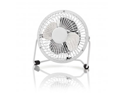 Nedis FNDK1WT10 stolní mini USB ventilátor 10 cm s kovovým tělem, bílý