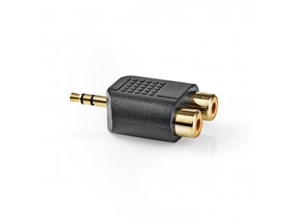 Adaptér Jack 3.5mm stereo zástrčka - 2x CINCH zásuvka, zlacený, 10 ks (CAGP22940BKG)