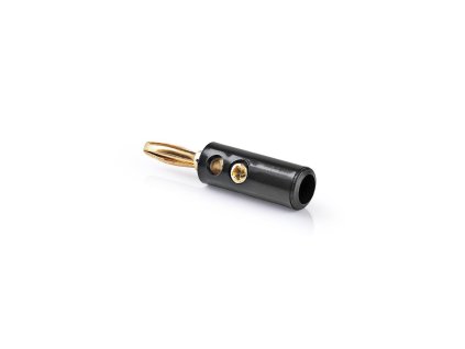 Banánek zlacená zástrčka na kabel, 25 ks, černá (CAVC26900BKG)