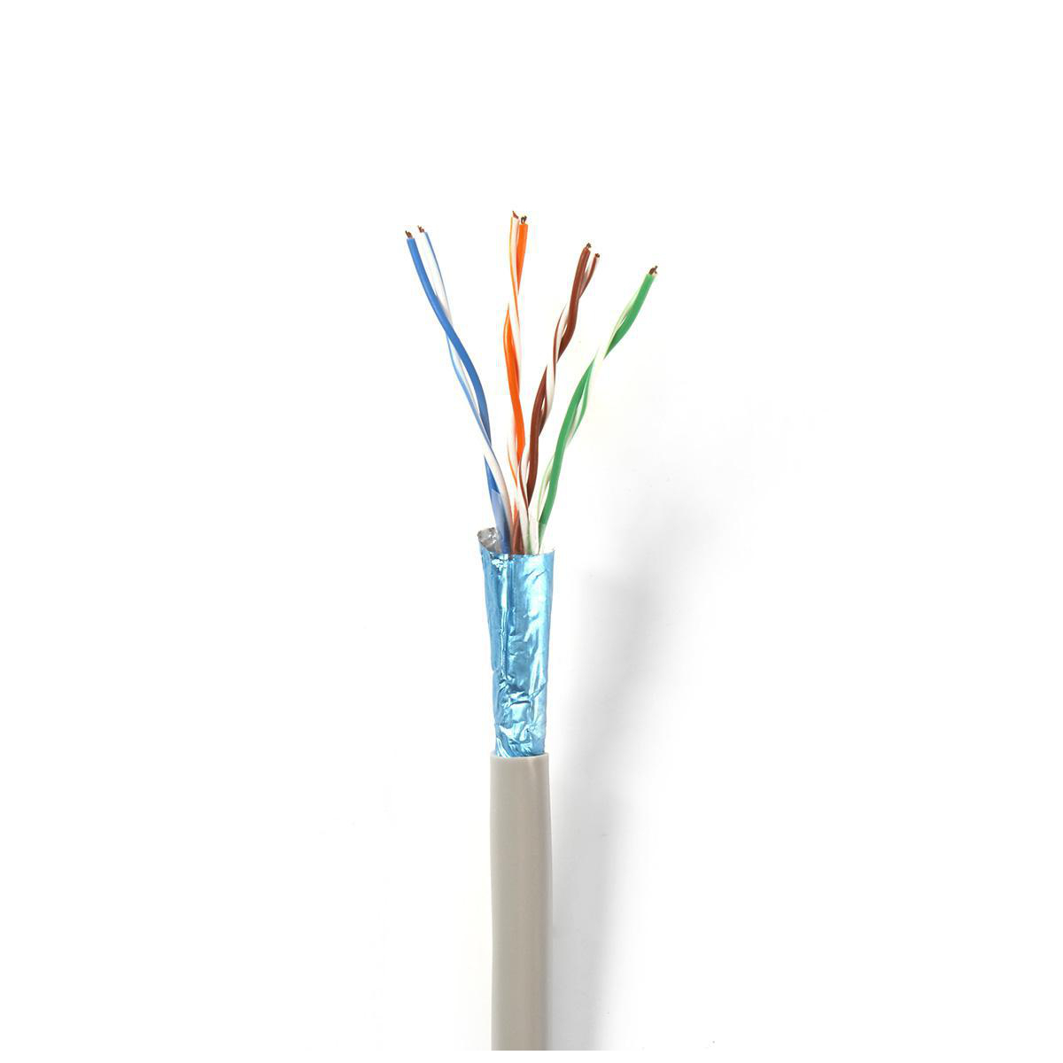 Nedis měděný stíněný síťový kabel F/UTP Cat6 lanko šedý, 50 m (CCBGFTP6GY50)