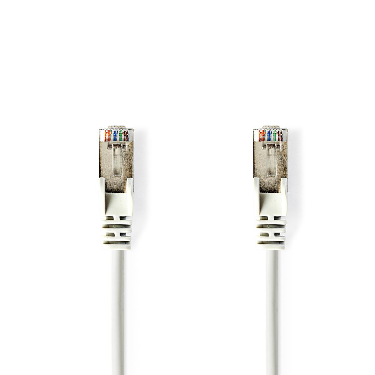 Nedis síťový kabel SF/UTP CAT6, zástrčka RJ45 - zástrčka RJ45 úhlová, 15 m, bílá (CCGP85227WT150)