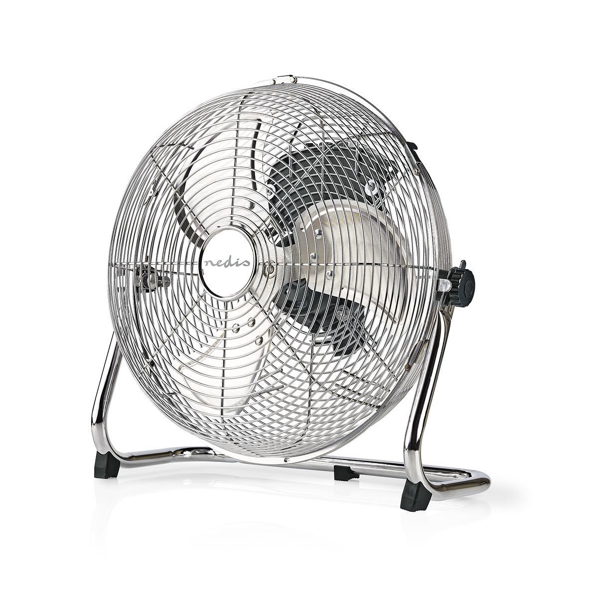 Nedis FNFL10CCR30 kovový ventilátor podlahový 30 cm, 50 W, 3 rychlosti, chrom