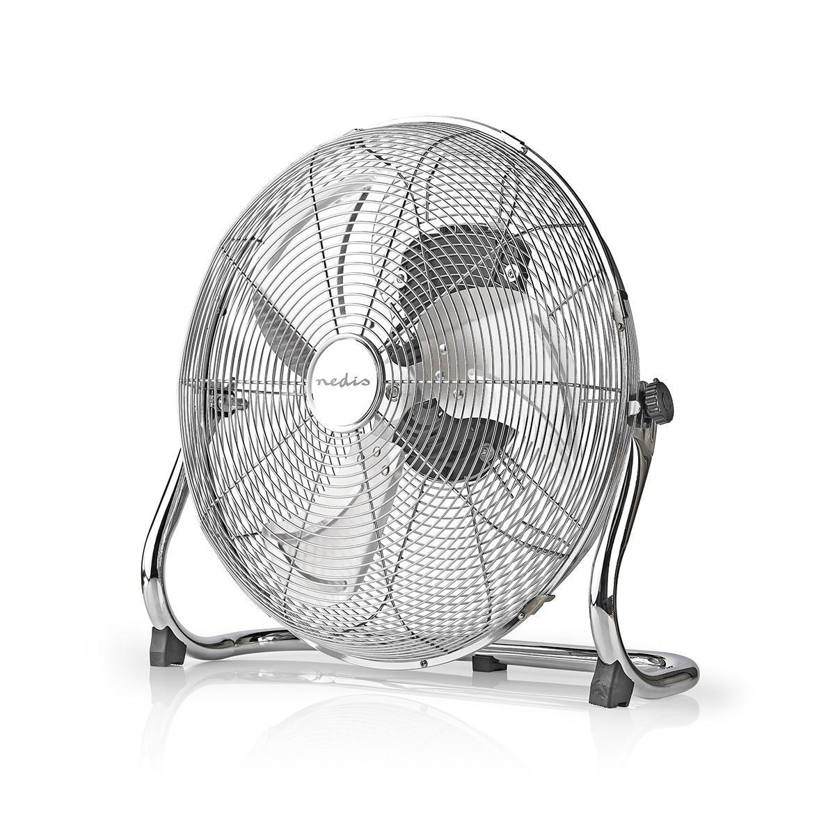 Nedis FNFL10CCR40 kovový ventilátor podlahový 40 cm, 80 W, 3 rychlosti, chrom