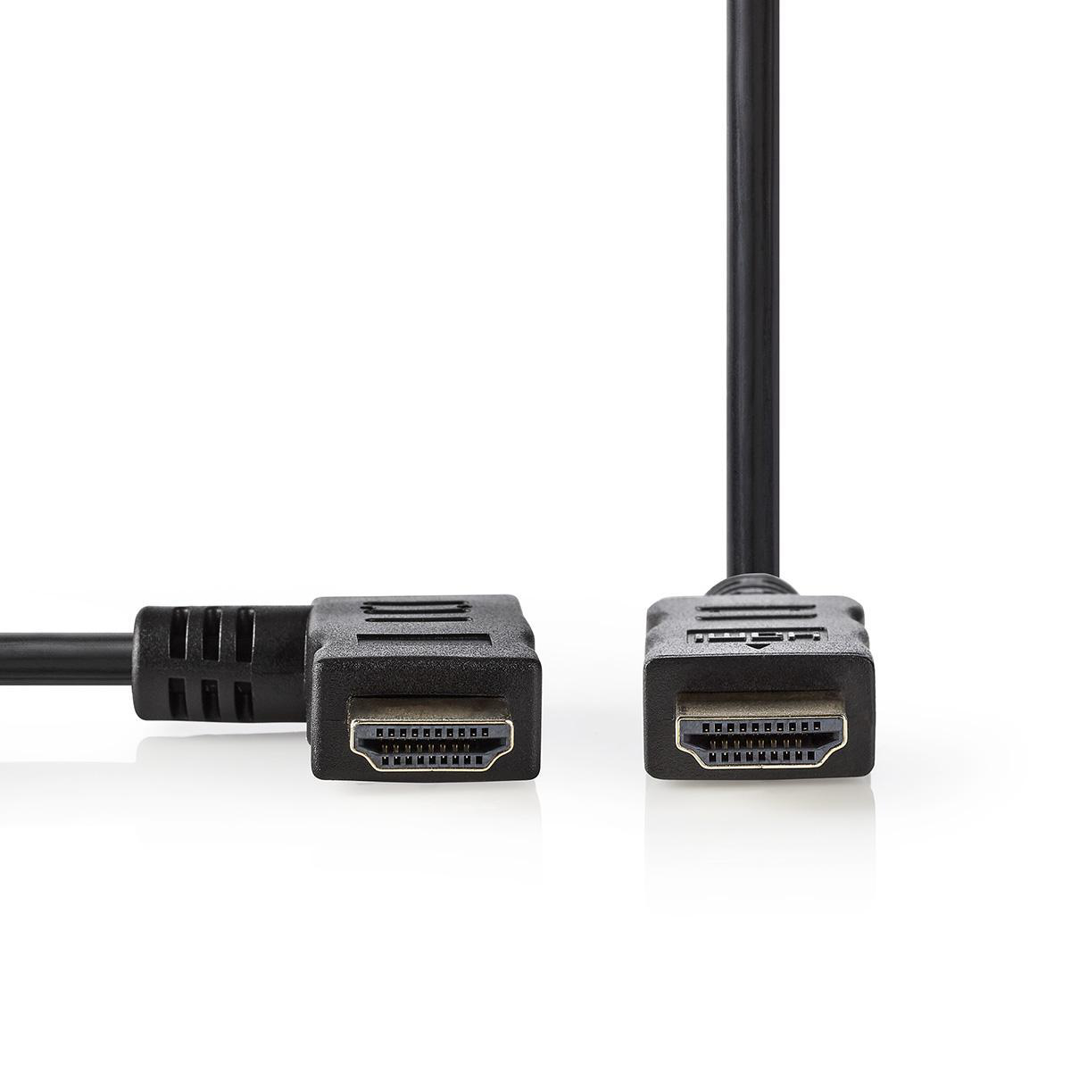 Kabel High Speed HDMI™ s Ethernetem | HDMI Konektor - HDMI Konektor Levý Úhlový | 1,5 m | Černá barva