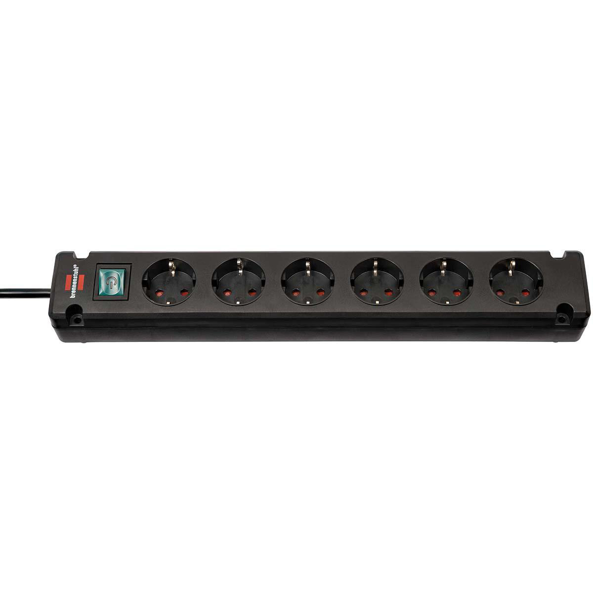 Brennenstuhl Bremounta Extension Socket 6-way black 3m H05VV-F 3G1.5