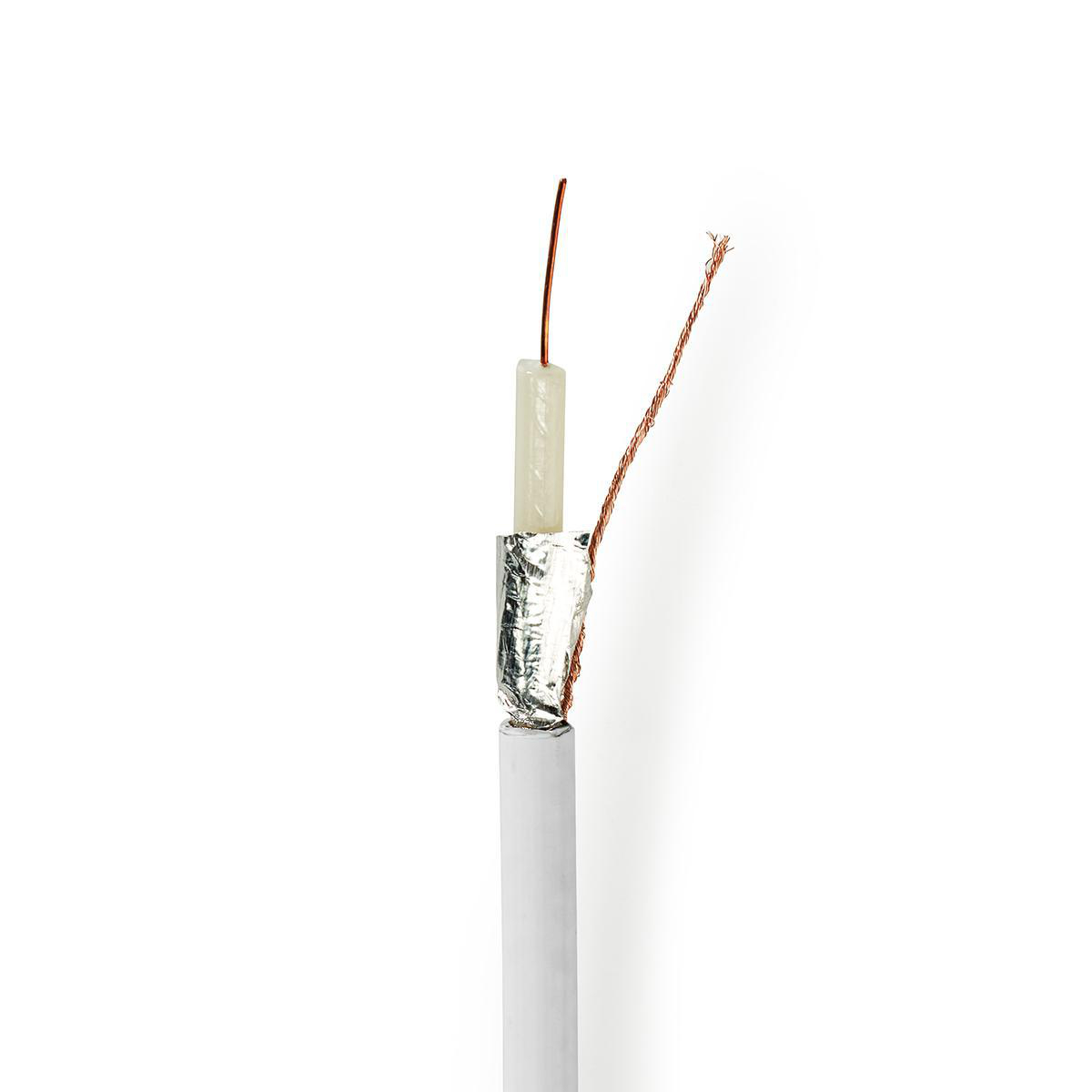 Nedis měděný koaxiální kabel COAX12, 7.0 mm, 50 m, bílá (CSBG4020WT500)