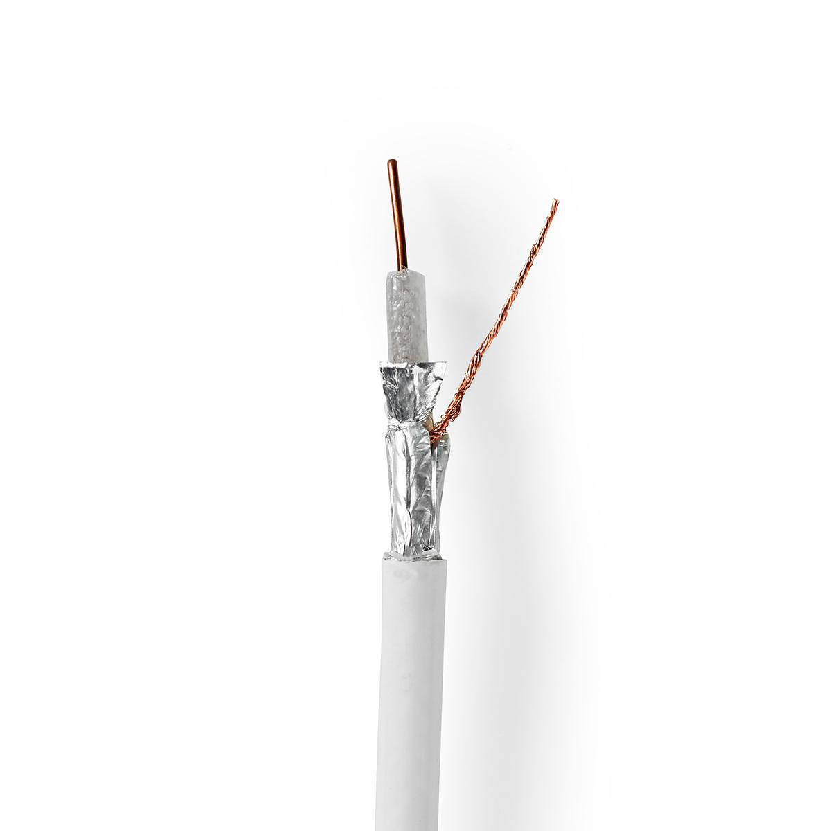 Nedis měděný koaxiální kabel 6.9 mm, odolný proti rušení 4G/LTE sítí, 25 m, bílá (CSBG4050WT250)