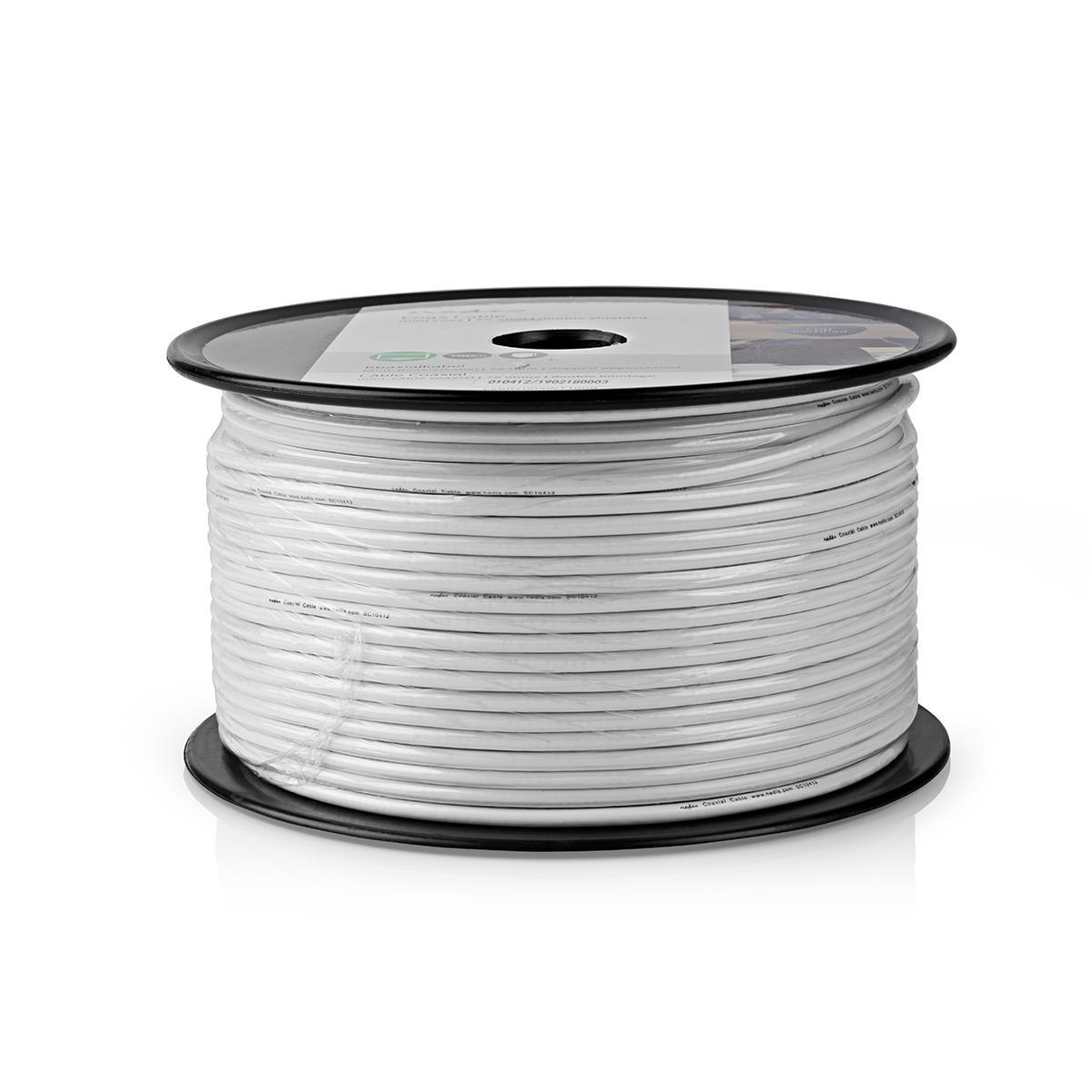 Nedis měděný koaxiální kabel MINI COAX, 3.8 mm, 100 m, bílá (CSBR4005WT1000)