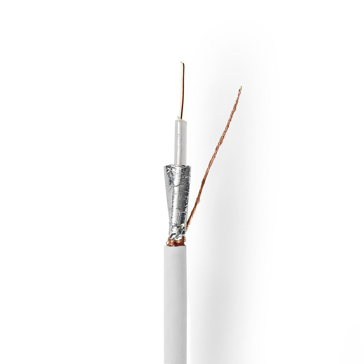 Nedis měděný koaxiální kabel RG59U, 6.0 mm, 10 m, bílá (CSBR4030WT100)