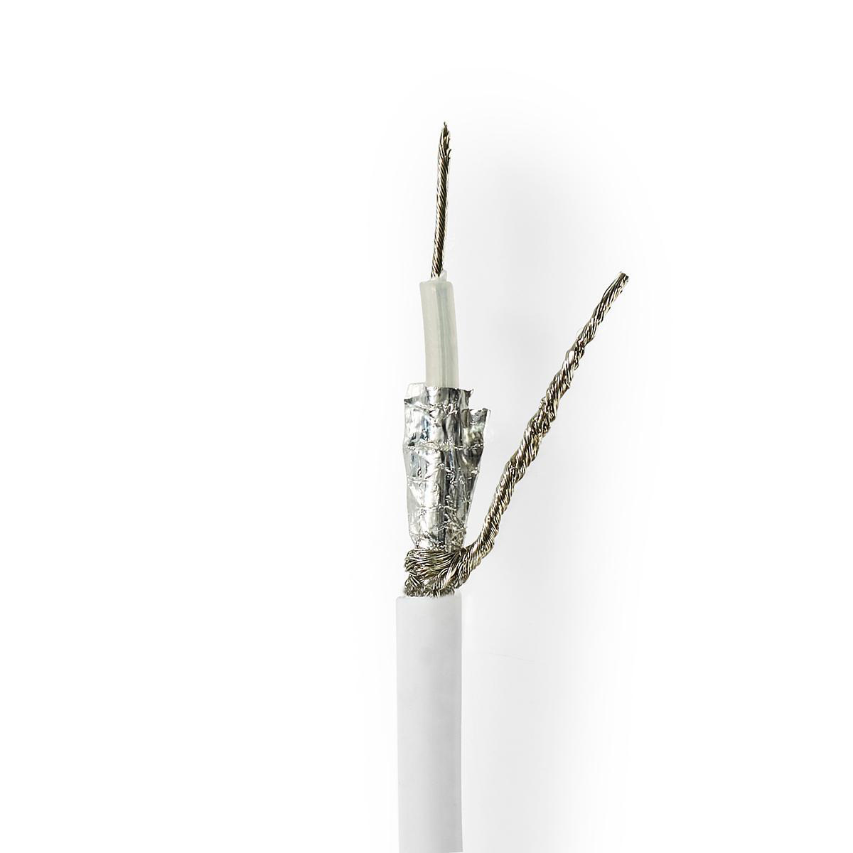 Nedis měděný koaxiální kabel RG58CU, 5.0 mm, 100 m, bílá (CSBR4025WT1000)