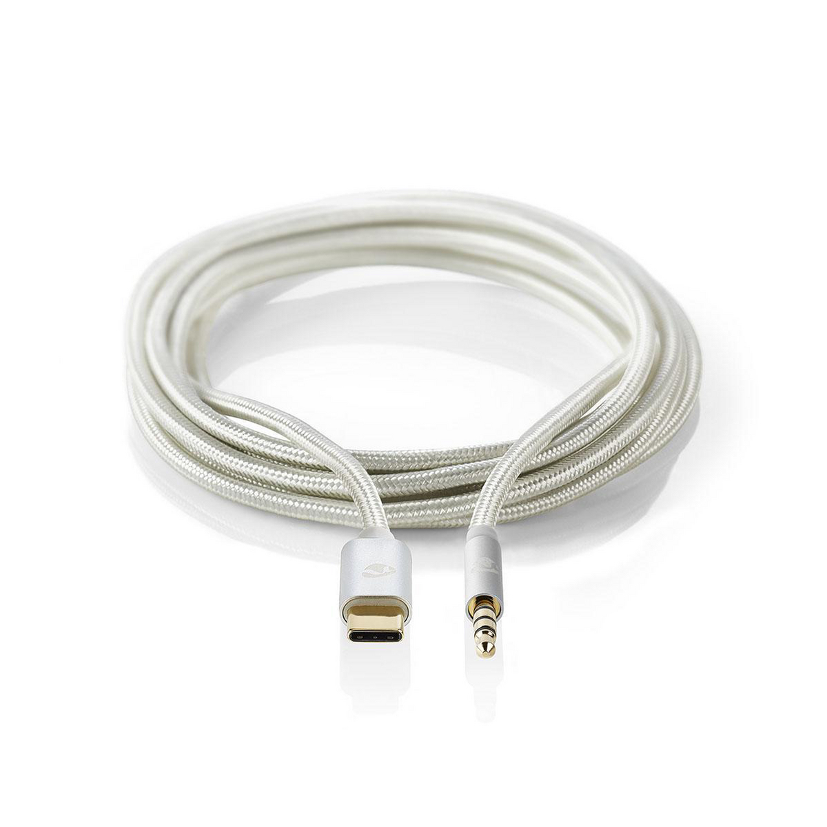 Nedis Fabritallic CCTB65940AL10 audio sluchátkový kabel zástrčka USB-C - zástrčka Jack 3.5 mm 4pin, 1 m, stříbrná