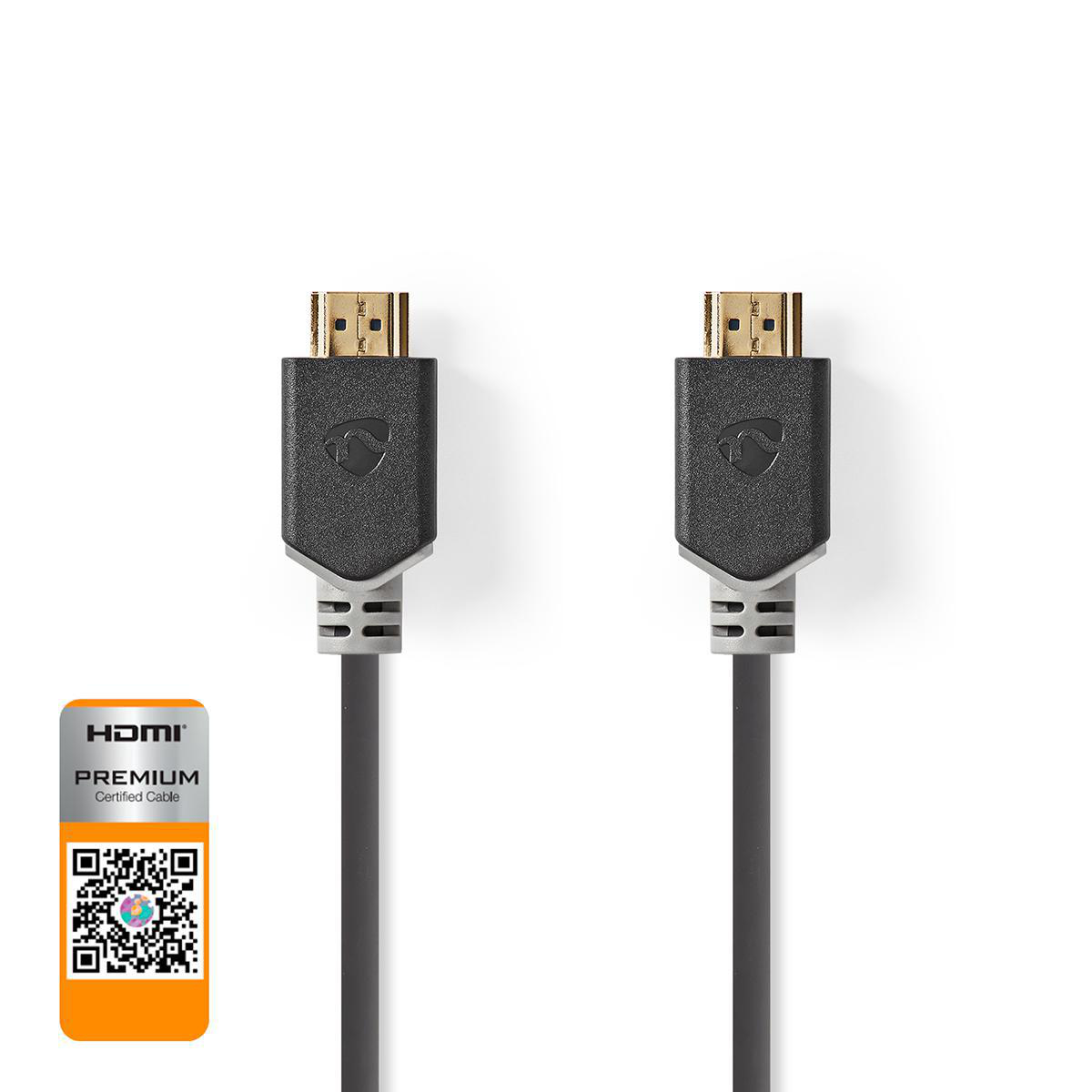 Nedis prémiový High Speed HDMI 2.0b kabel s ethernetem, 4K až 18 GB/s, zástrčka HDMI - zástrčka HDMI, 1 m, černá (CVGP34050BK10)