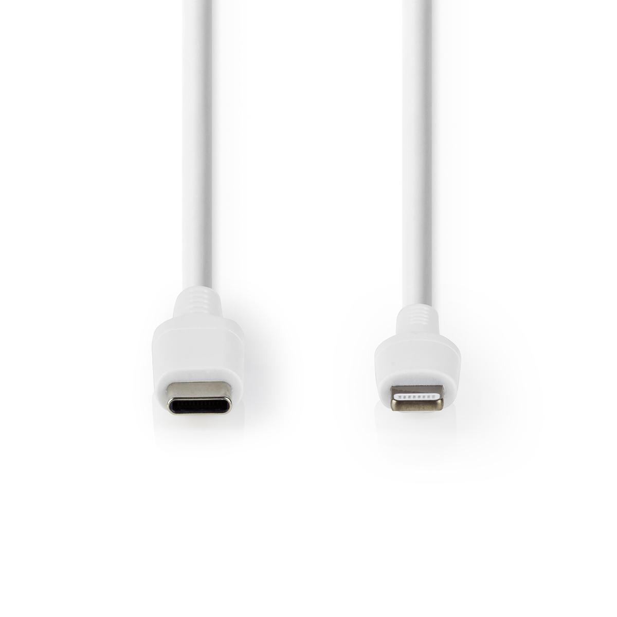 Nedis synchronizační a nabíjecí kabel zástrčka Apple Lightning 8-pin - zástrčka USB-C, 2 m, bílá (CCGW39650WT20)