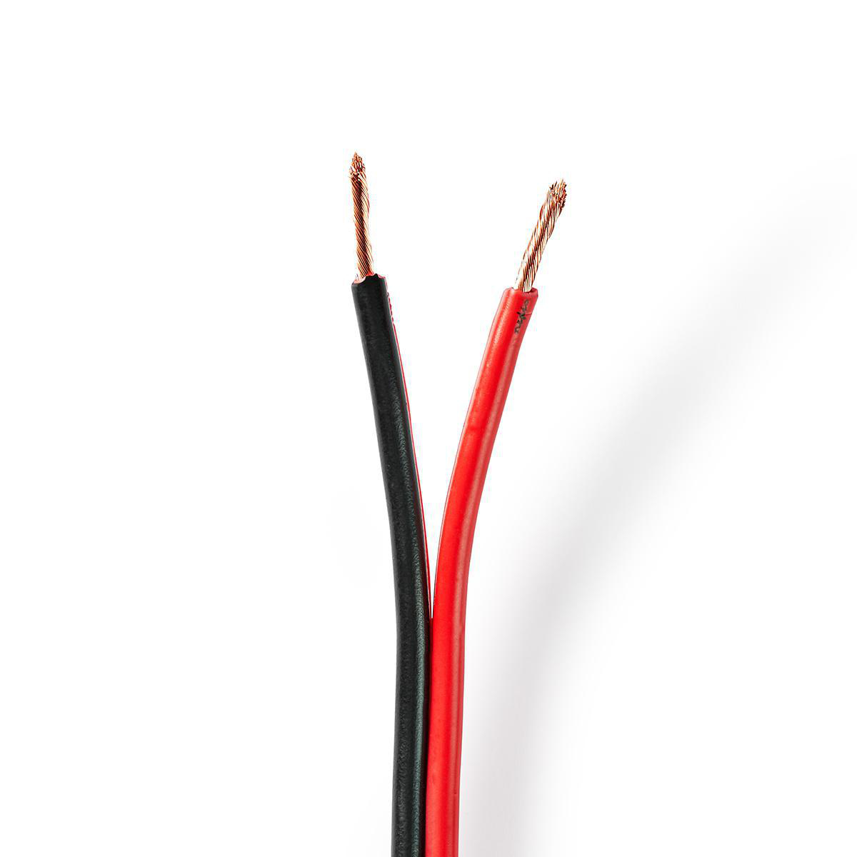 Nedis reproduktorový kabel 2 x 2.50 mm měděný, černý/červený vodič, 100 m cívka (CABR2500BK1000)