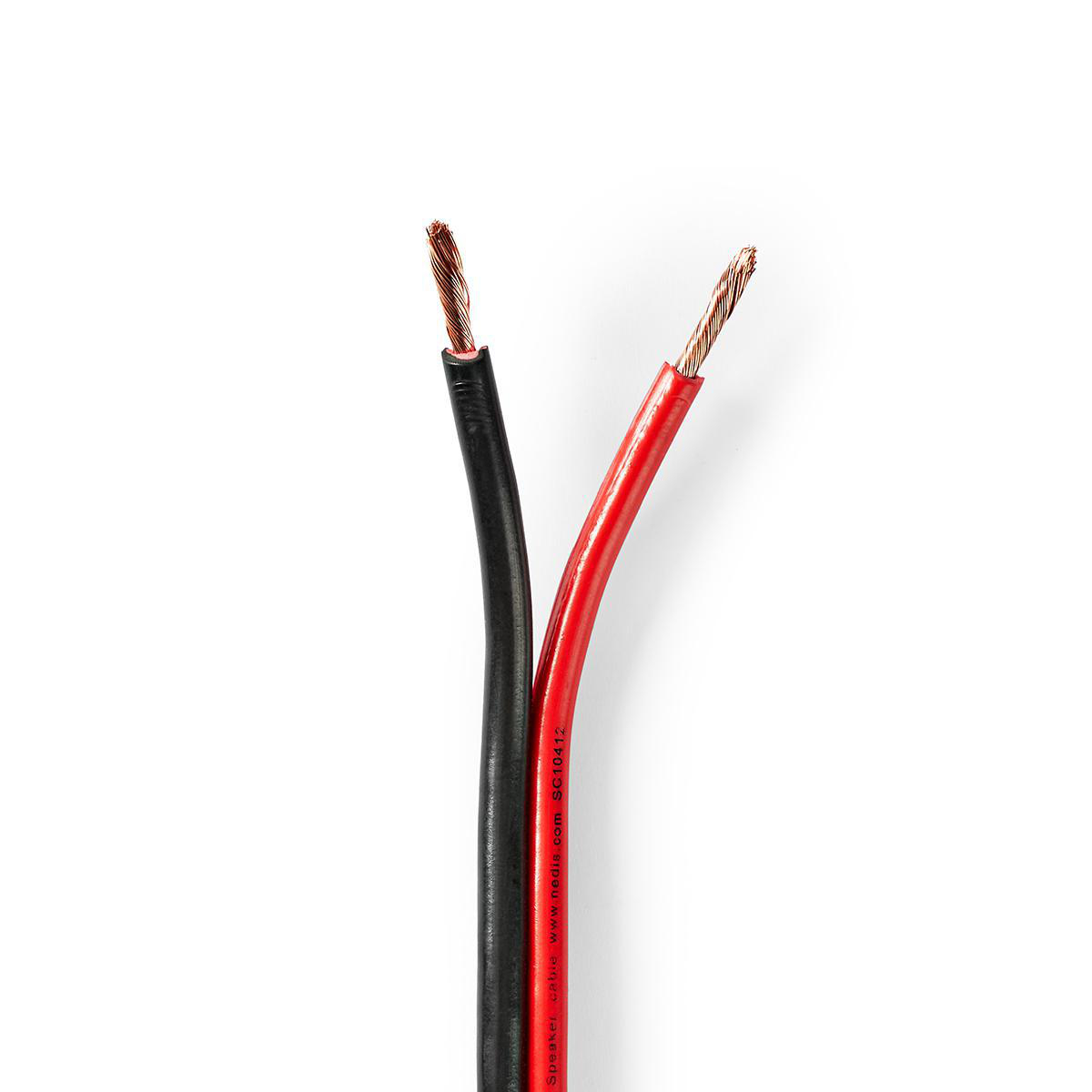 Nedis reproduktorový kabel 2 x 2.5 mm CCA, černý/červený vodič, 25 m (CAGW2500BK250)