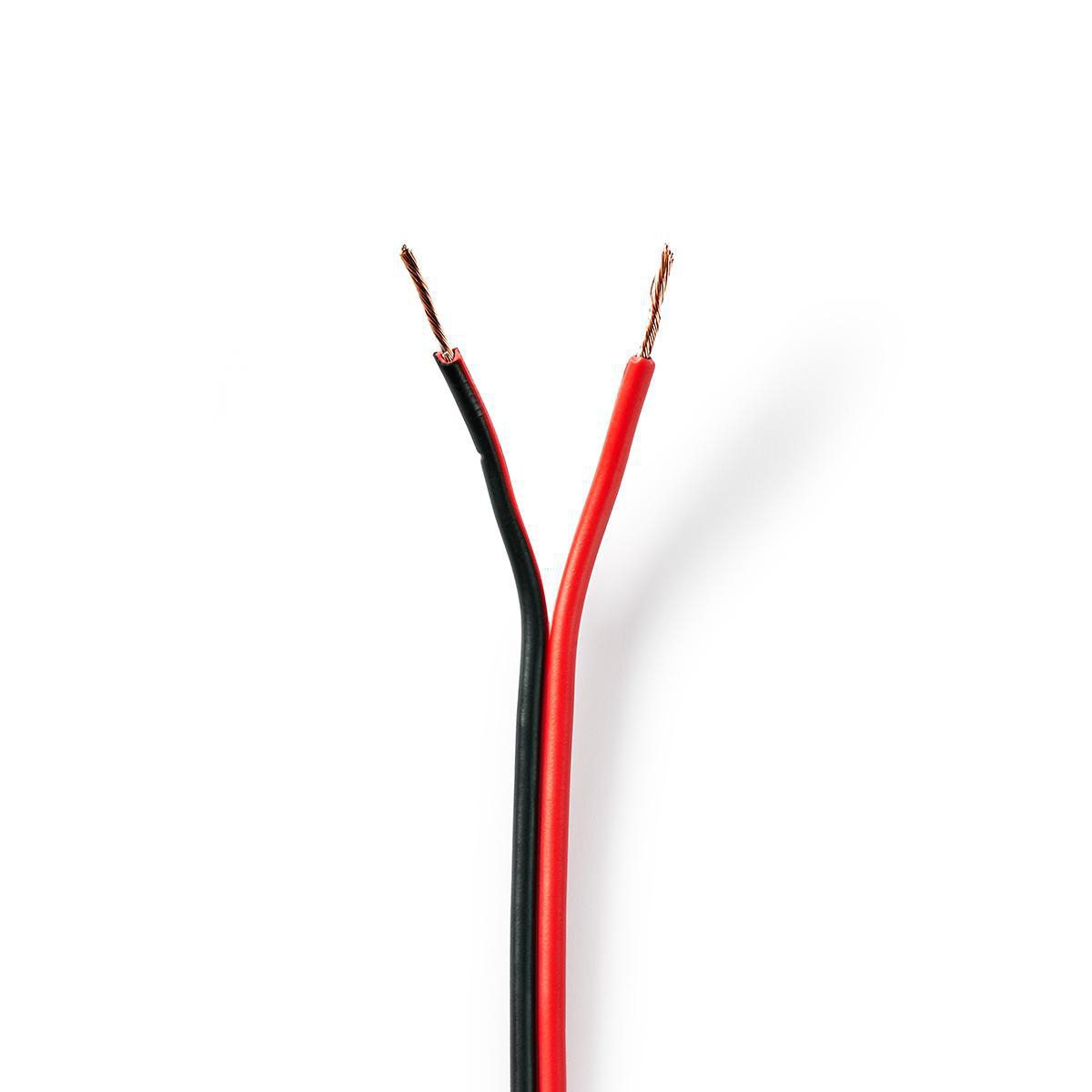 Nedis reproduktorový kabel 2 x 0.75 mm CCA, černý/červený vodič, 100 m (CAGW0750BK1000)