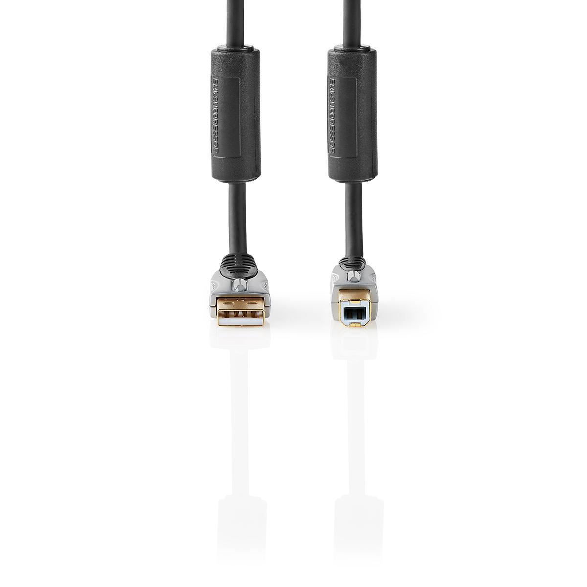 Nedis CCGC61100AT18 propojovací kabel zástrčka USB 2.0 A - zástrčka USB 2.0 B, 1.8 m, antracit
