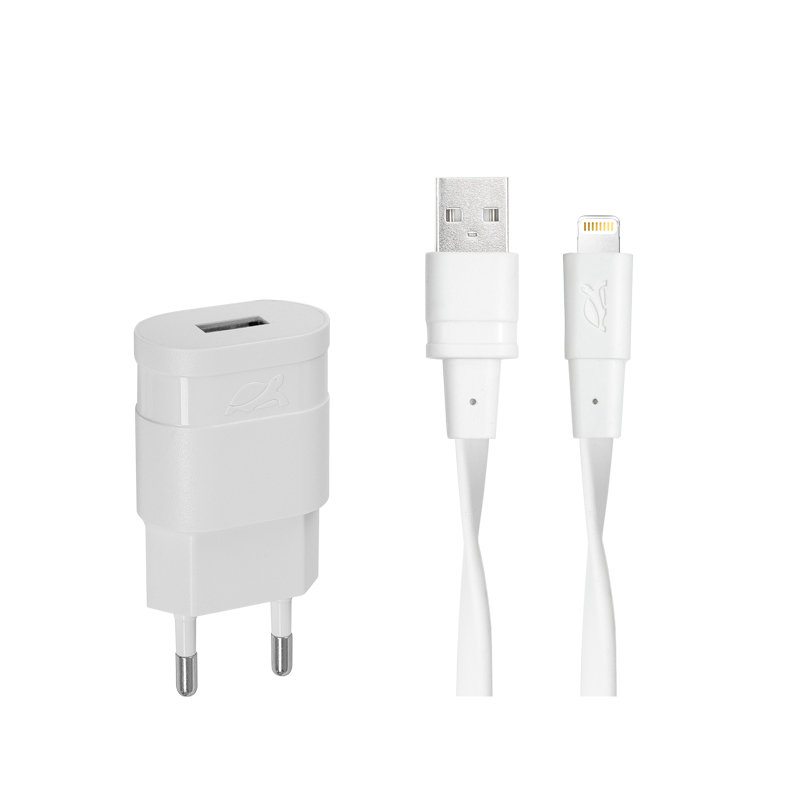 Riva Power 4115 WD2 síťová nabíječka 1.0 A/ 1 USB, bílá + Mfi Apple Lightning kabel
