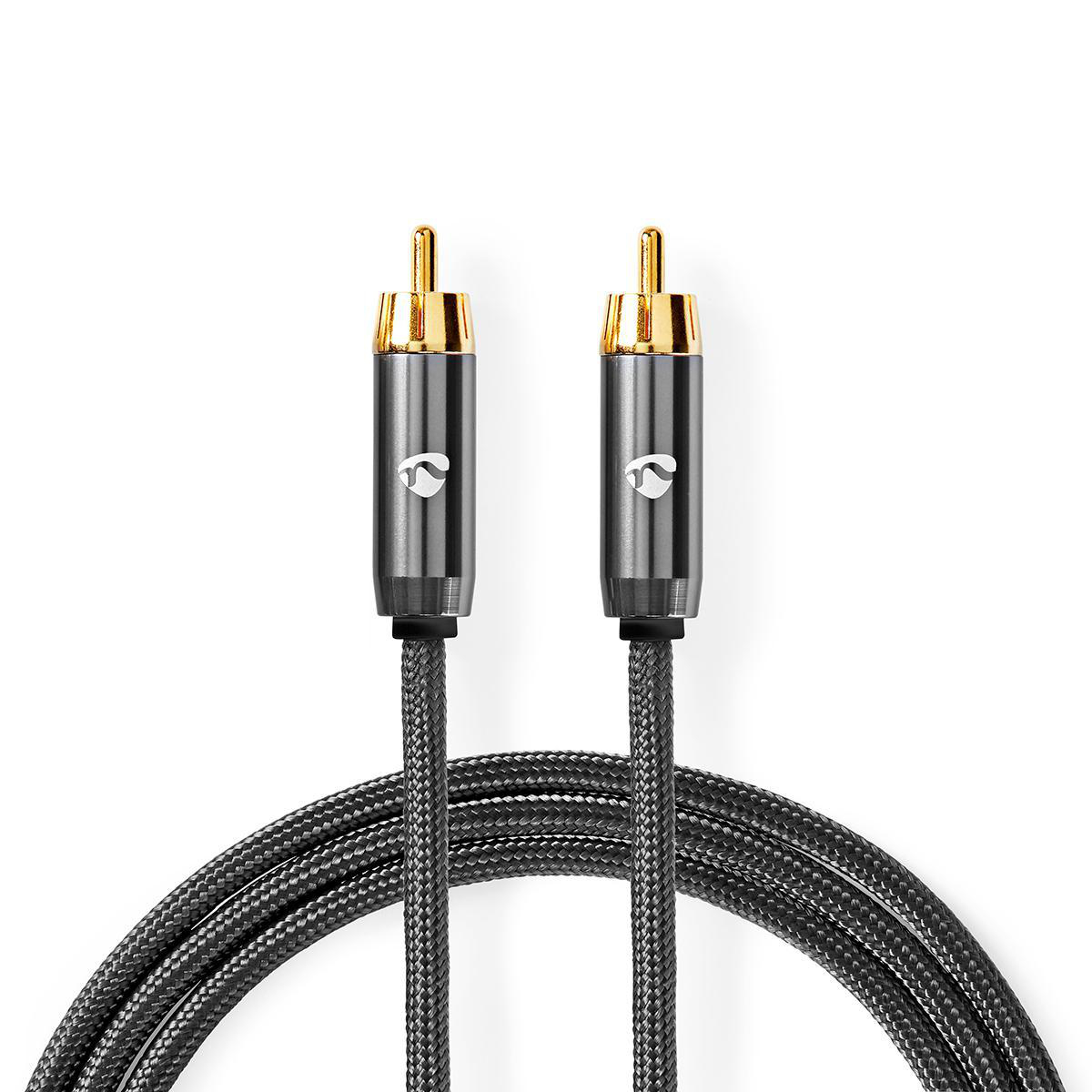 Nedis Fabritallic propojovací audio kabel k subwooferu zástrčka cinch - zástrčka cinch, 3 m (CATB24100GY30)