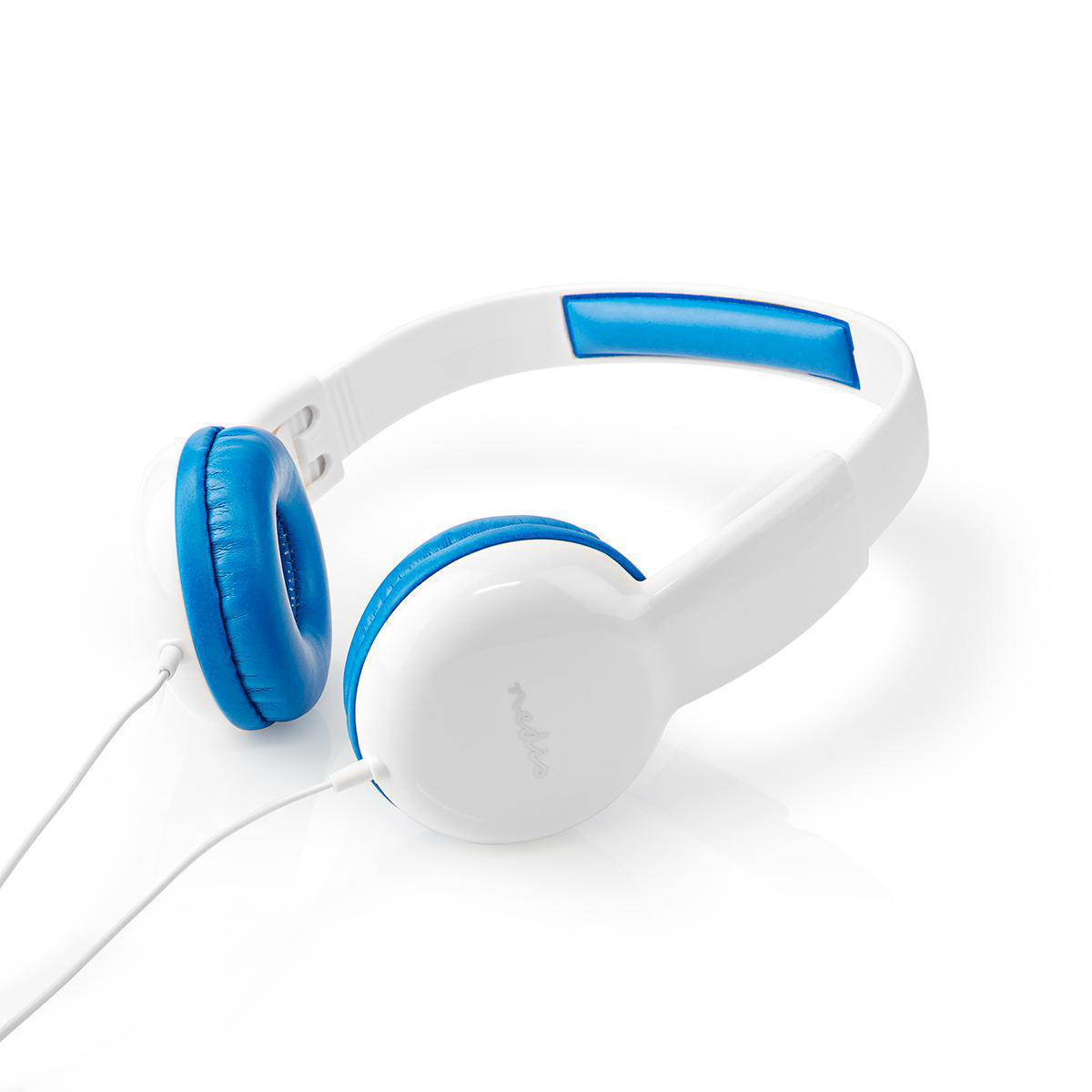 Nedis HPWD4200BU klasická sluchátka přes uši, kabel 1.2 m, modrá/bílá