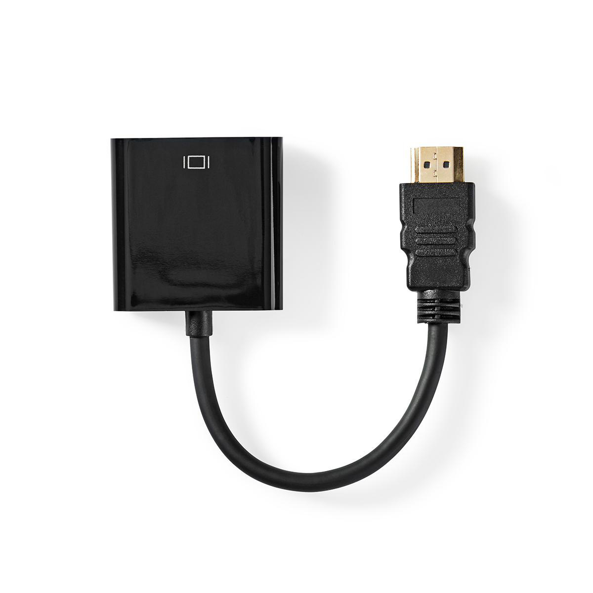 HDMI™ – VGA Kabel s Adaptérem | HDMI™ Konektor | VGA Zásuvka + 3,5mm Výstup | 0,2 m | Černý
