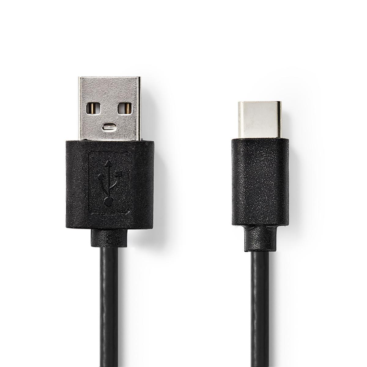 Synchronizační a Nabíjecí Kabel | A Zástrčka | USB-C™ Zástrčka | 2,0 m | Černý