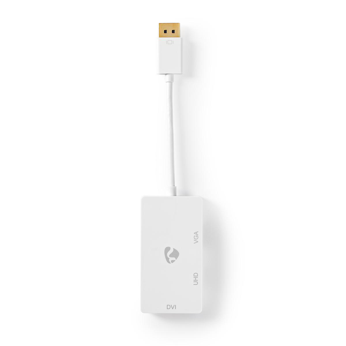 DisplayPort Víceportový Kabel s Adaptérem | Mini DisplayPort Zástrčka – VGA Zásuvka + DVI-D 24+1kolíková Zásuvka + HDMI™ 2.0 Výstup | 0,2 m | Bílý