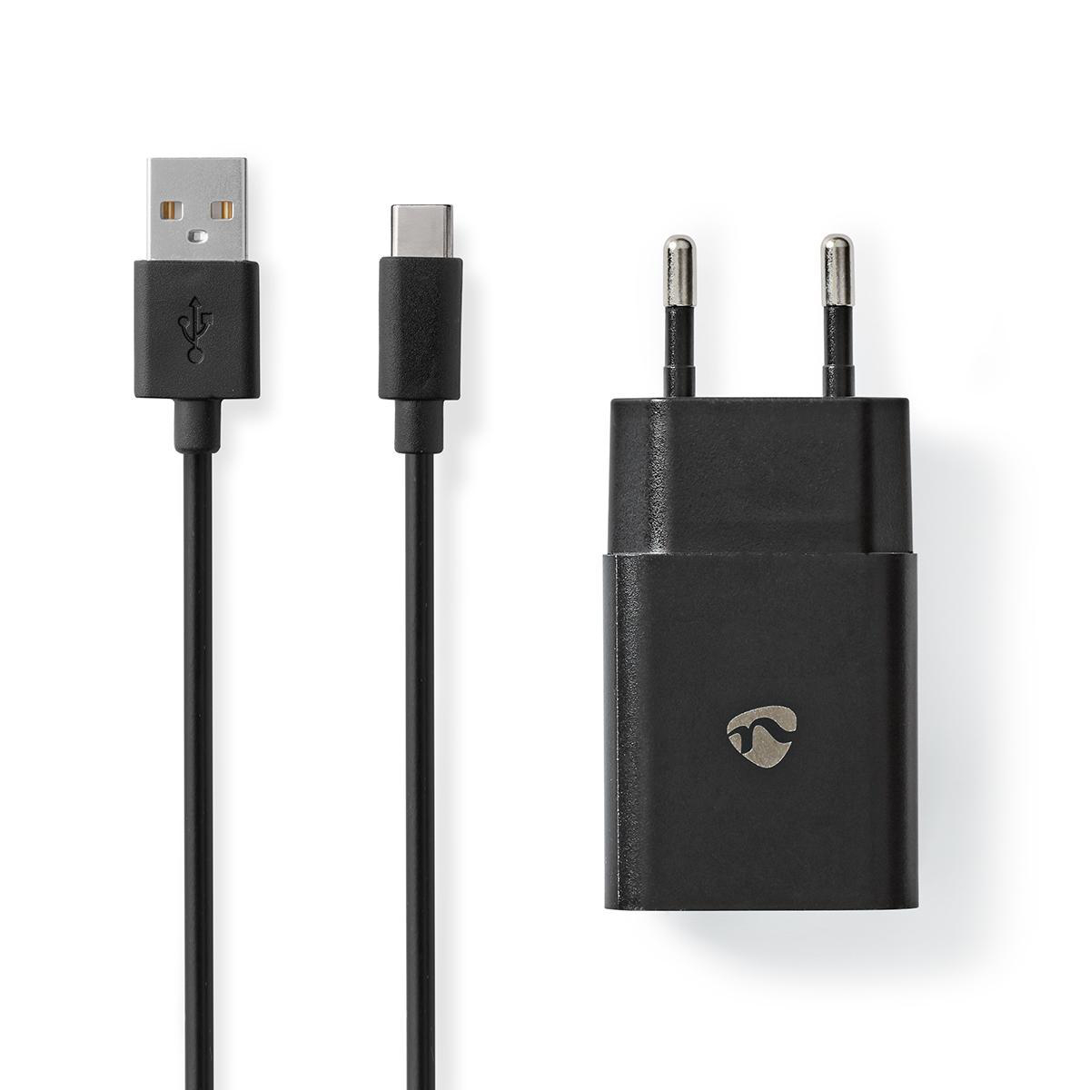 Nedis WCHAC242ABK USB napájecí adaptér 2.4 A + USB-C™ kabel, černá