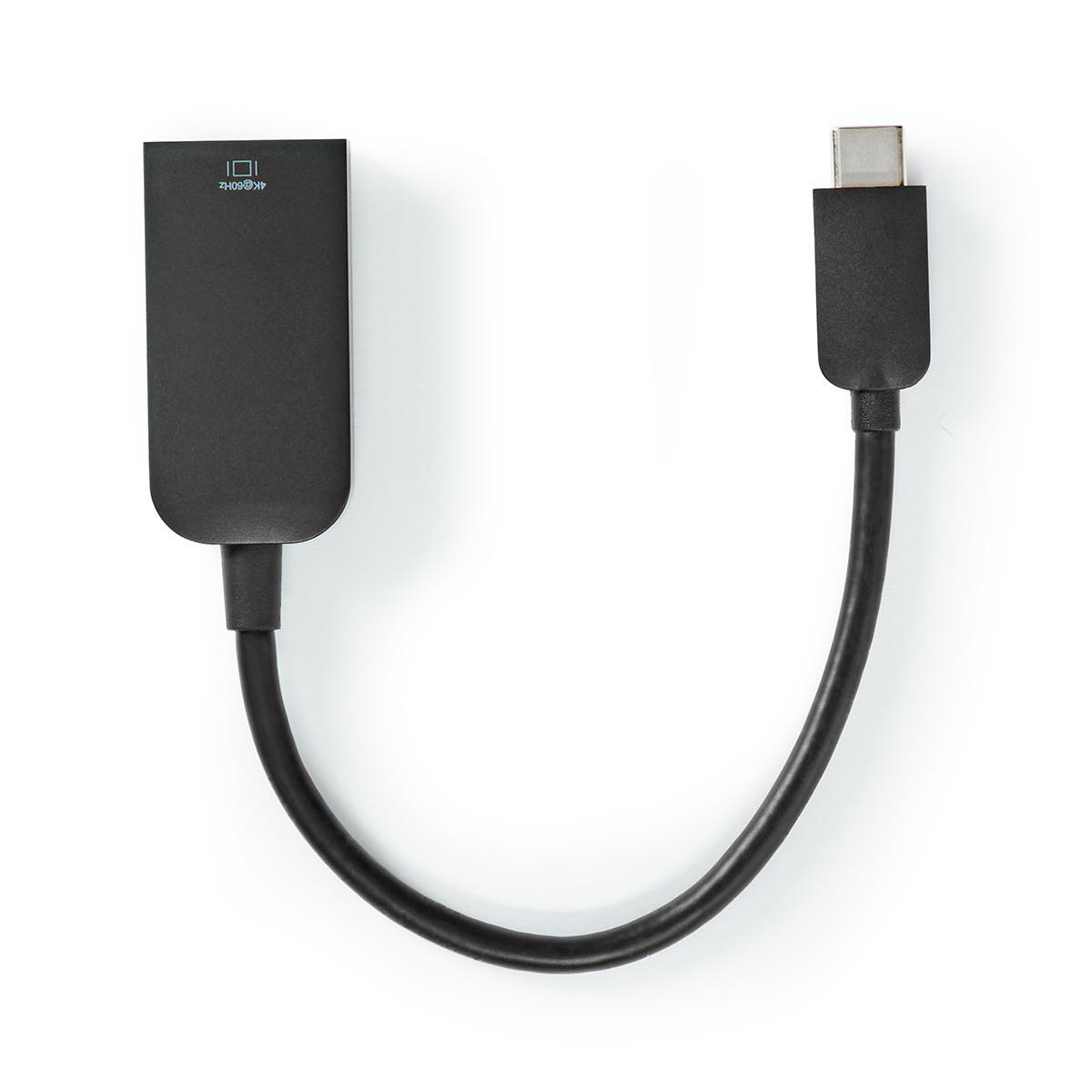 Nedis USB-C™ Kabel s Adaptérem | Type-C™ Zástrčka - HDMI™ Výstup | 0,2 m | Černý
